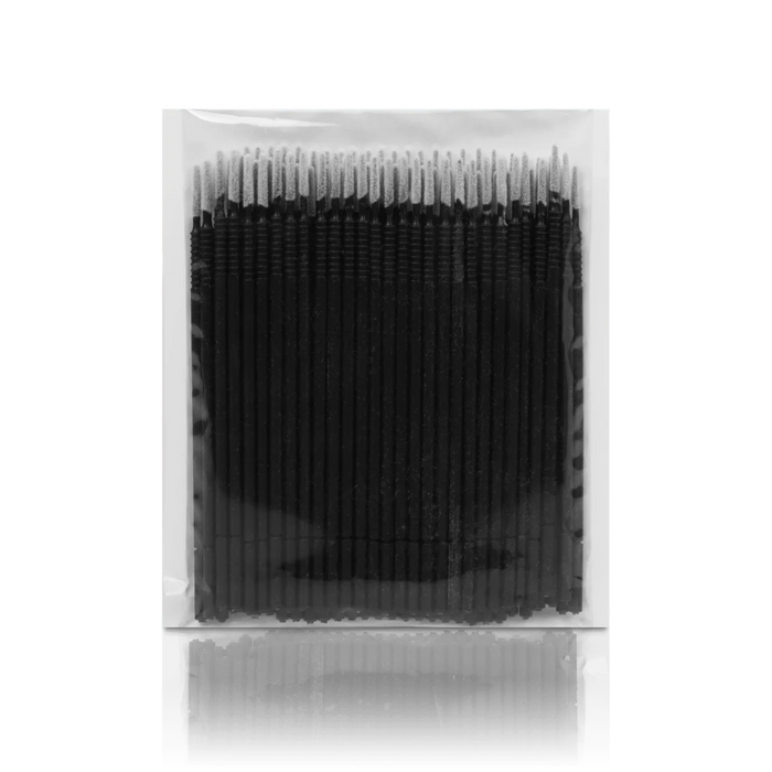 Long Tip Micro Brushes from Paris Lash Academy: Black (front view of pack)