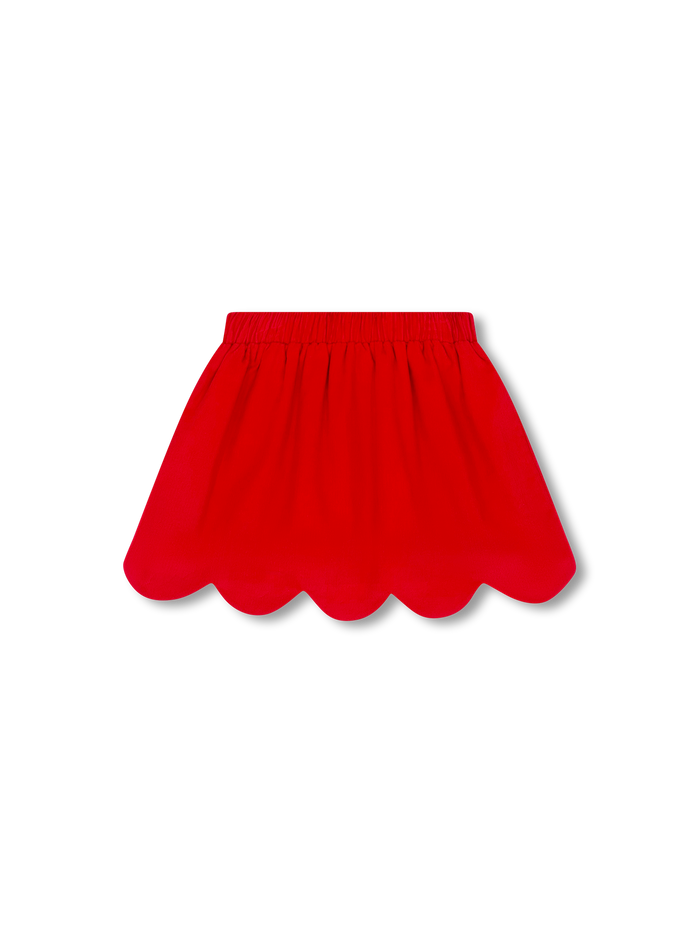 Lullaby Set Susie Scallop Cord Skirt-Red
