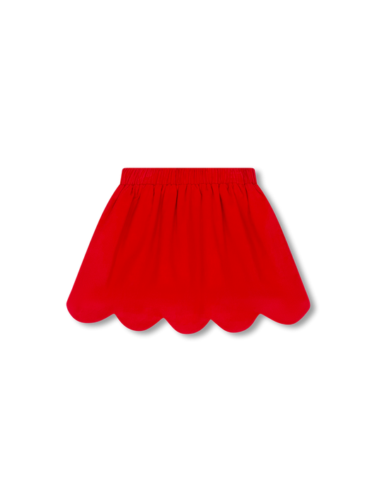 Lullaby Set Susie Scallop Cord Skirt-Red