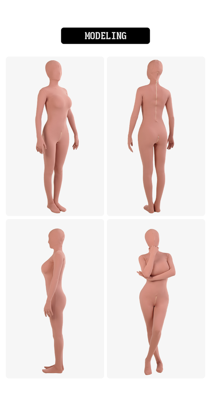 Inthemask by Moli's LULU2 premium Hadatai for Kigurumi with natural skin tone, showing the soft, realistic mask material.