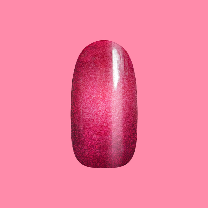 Magenta Velvet - Press-On | Medium | Oval showing single medium oval velvet textured magenta press-on false nail on pink background