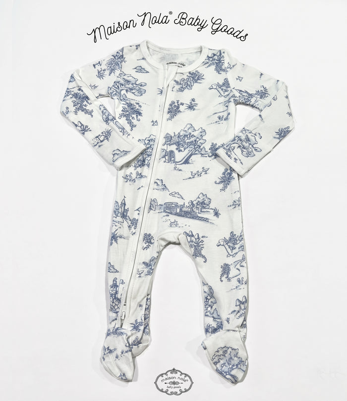 Maison Nola Blue Bamboo Storyland Footie