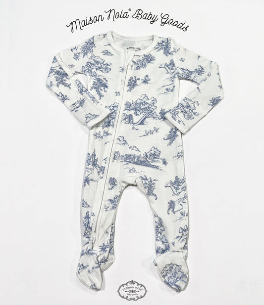 Maison Nola Blue Bamboo Storyland Footie