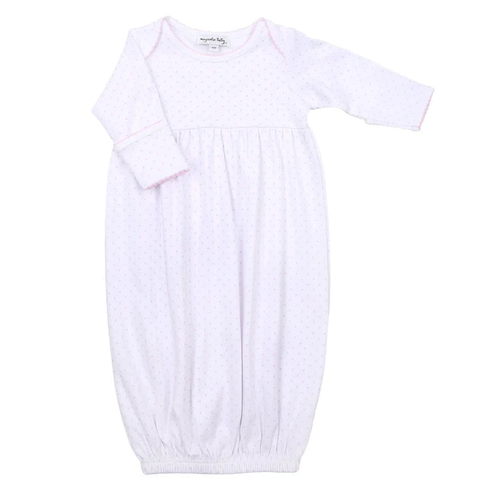 MB Mini Dots Gathered Gown-Pink