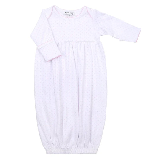MB Mini Dots Gathered Gown-Pink