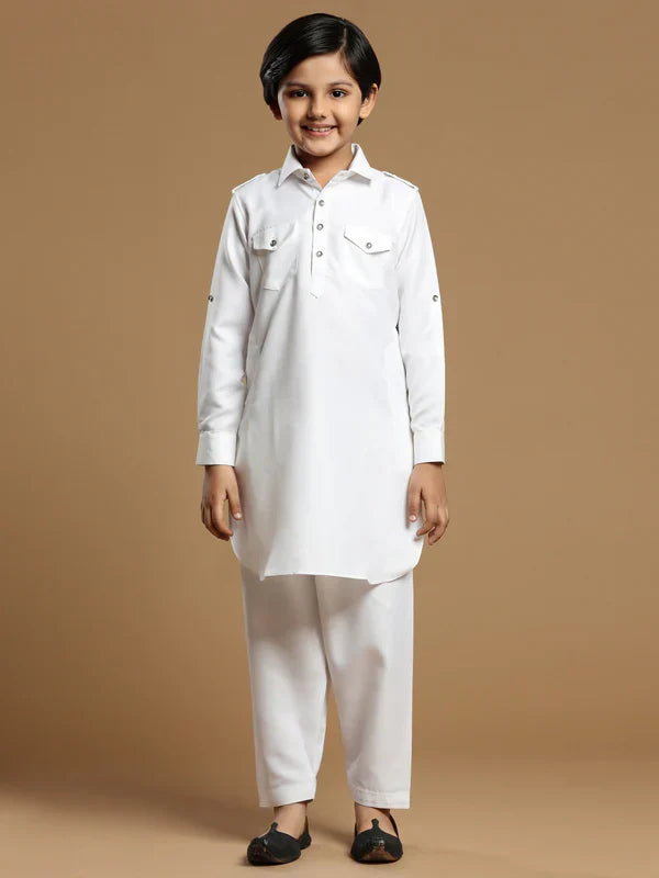 MC FS 09 Solid White Kurta Pajama