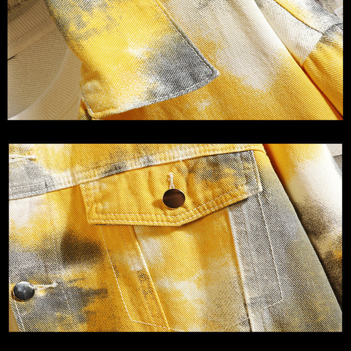 Men's Camouflage Denim Jacket - Military Style Casual Jacket