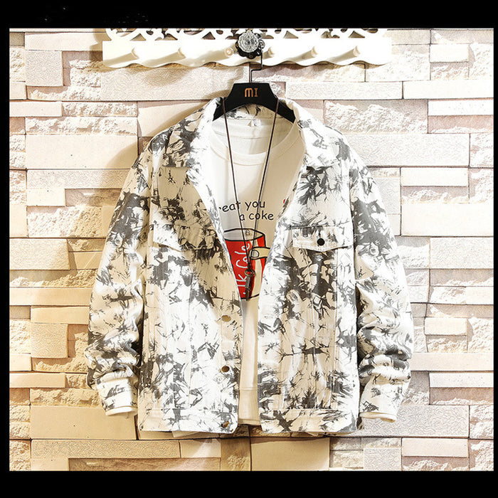 Men's Camouflage Denim Jacket - Military Style Casual Jacket