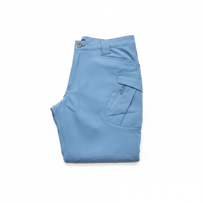 Men's Light Blue Tactical Cargo Pants - White Background
