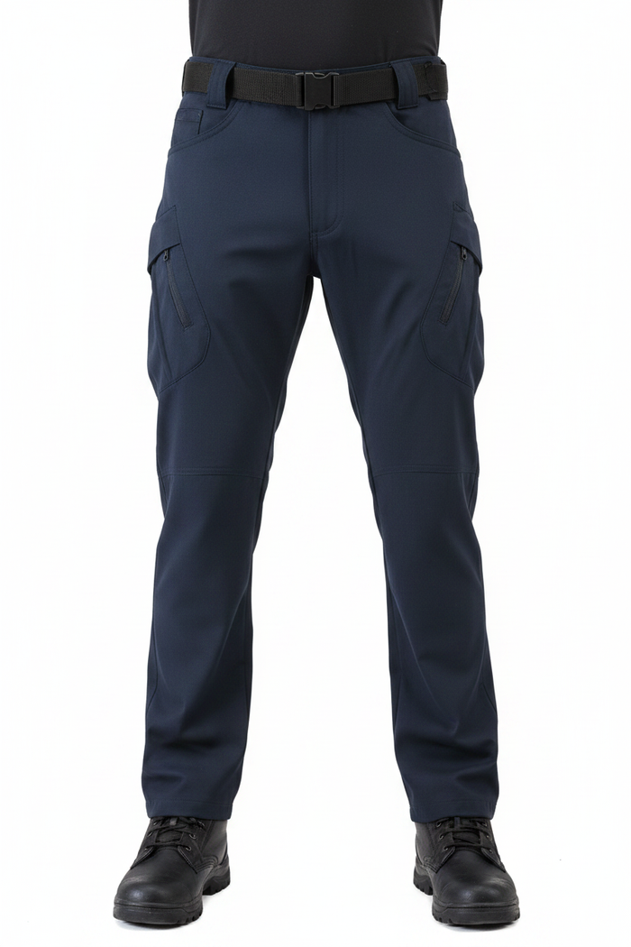 Men's Navy Tactical Cargo Pants - Full Length Front