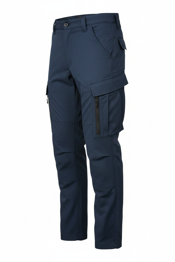 Men's Navy Tactical Cargo Pants - Side View