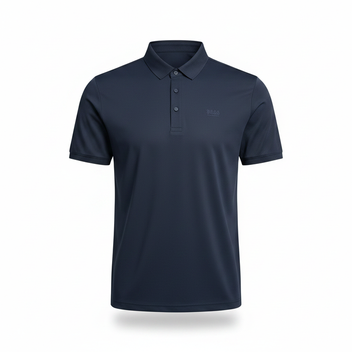 Men's Navy Blue Polo Shirt - white background