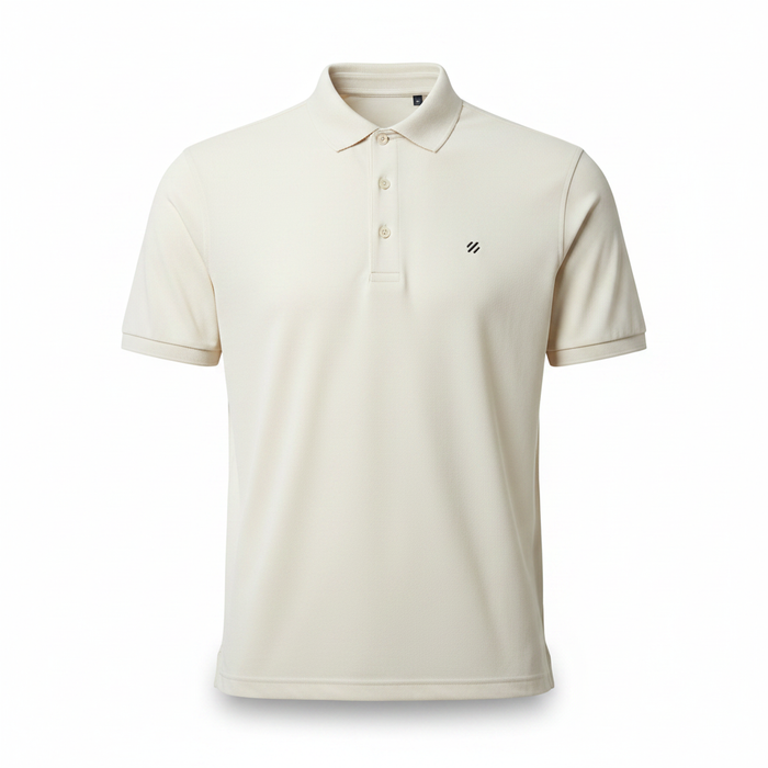 Men's Premium Polo Shirt Cream - white background
