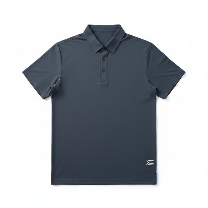 Men's Premium Polo Shirt Dark Grey - white background