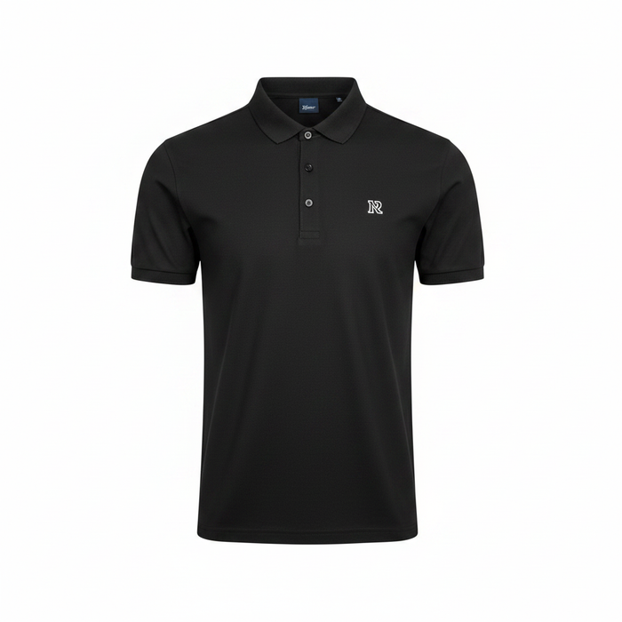 Men's Premium Polo Shirt Black - white background