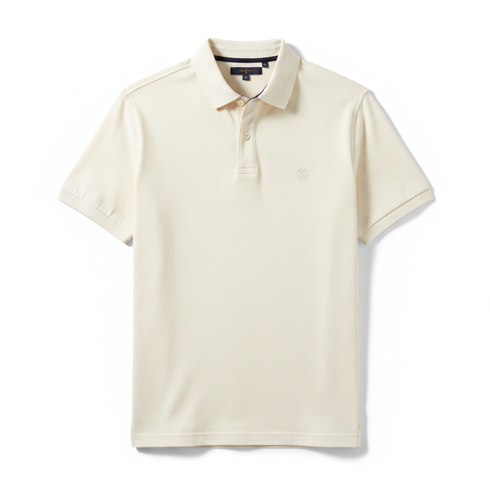 Men's Premium Polo Shirt Cream - white background