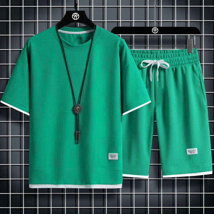 Men's Summer Short-sleeve T-shirt & Shorts Set — Casual Exercise Outfit