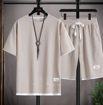 Men's Summer Short-sleeve T-shirt & Shorts Set — Casual Exercise Outfit