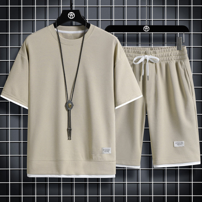 Men's Summer Short-sleeve T-shirt & Shorts Set — Casual Exercise Outfit