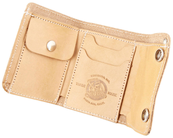 Men's Tri-Fold Chain Wallet - Natural - Open