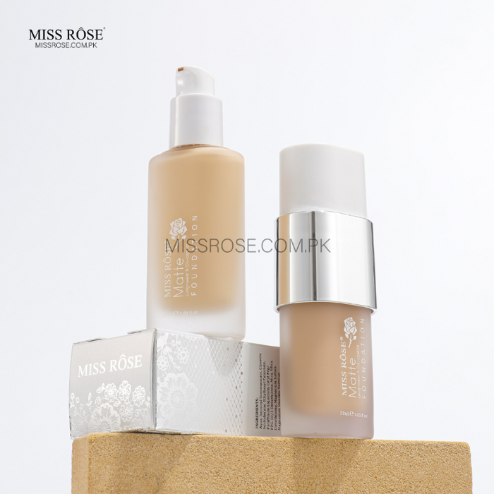 7 shades of Miss Rose Matte Oil-Free Foundation arm swatch chart