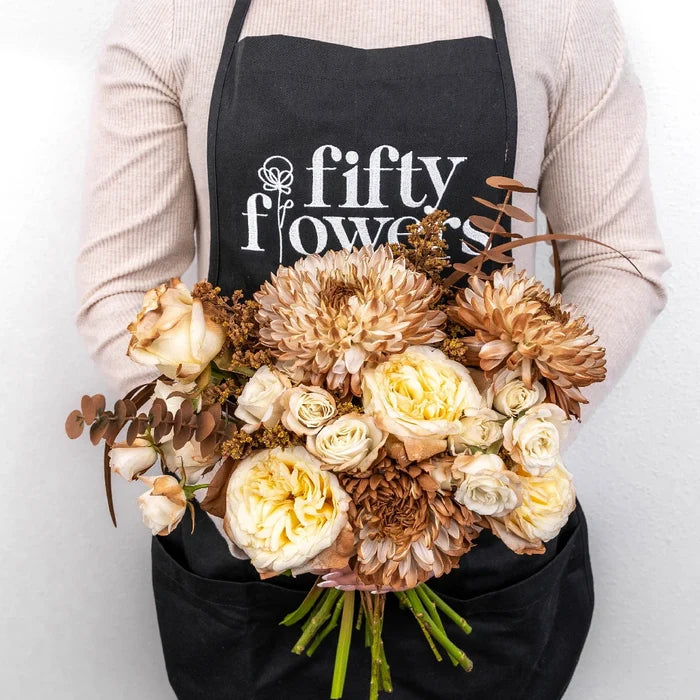 Mocha Mousse Flower Bouquet Apron - Image