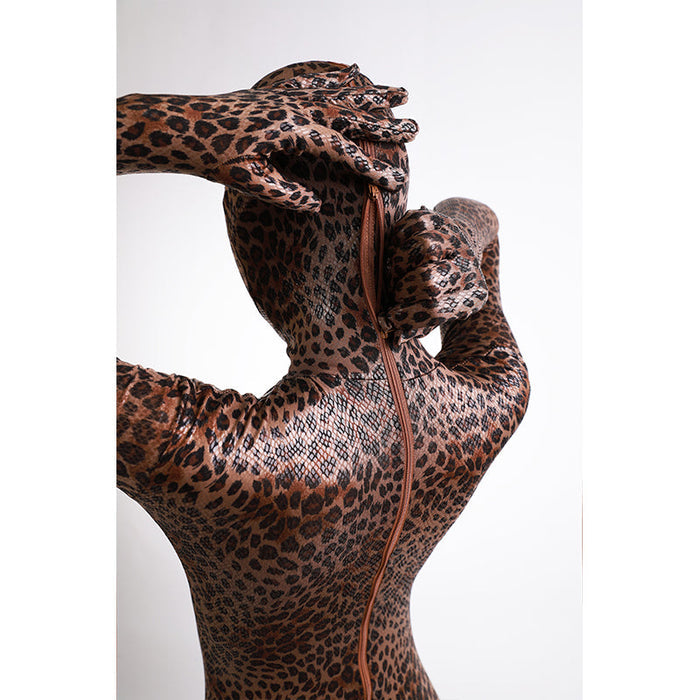 Molis Zentai "Squama" shiny elastic spandex suit with leopard dot pattern, form-fitting costume by InTheMask by MOLIS.