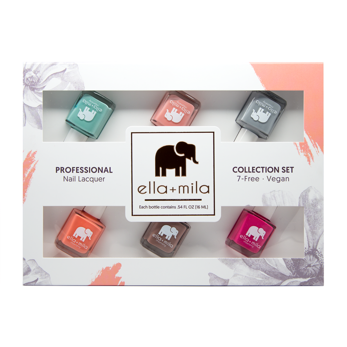 Mommy Collection Set B 6-pack nail polish gift box, front view