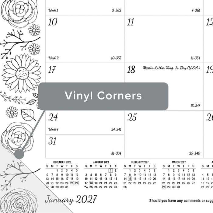 Monthly Desk Pad Calendar, DoodlePlan™, 2027 C2917001-27 Blueline