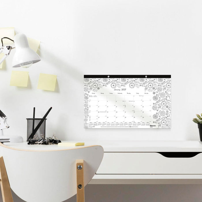 Monthly Desk Pad Calendar, DoodlePlan™, 2027 C2917001-27 Blueline