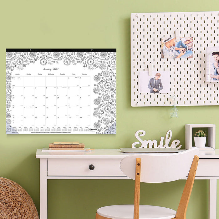 Monthly Desk Pad Calendar, DoodlePlan™, 2027 C2917311-27 Blueline
