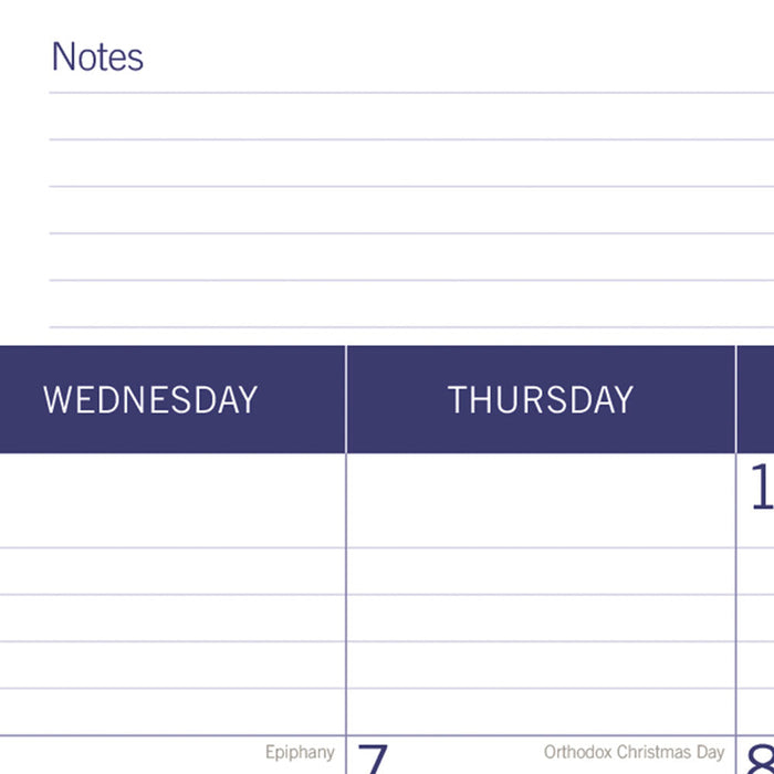 Monthly Desk Pad Calendar, DuraGlobe™, 2027 C177227-27 Blueline