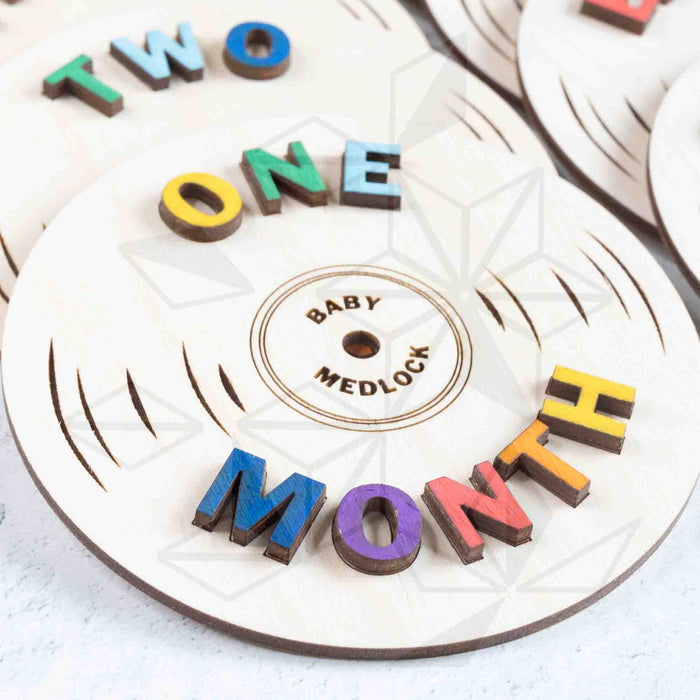 Monthly Milestone Markers - Rainbow Vinyl Records - LeeMo Designs