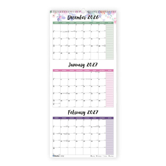Monthly Wall Calendar, 2027 C171129-27 Blueline