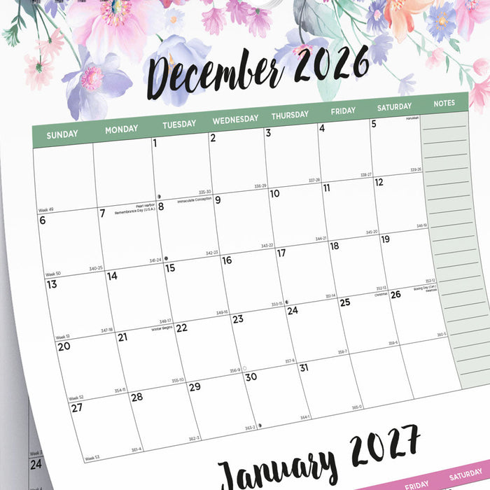 Monthly Wall Calendar, 2027 C171129-27 Blueline