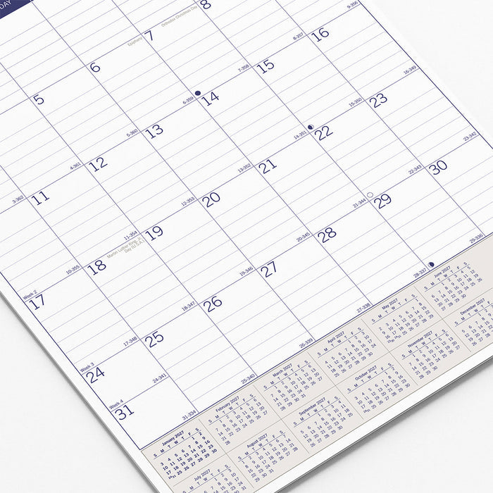 Monthly Wall Calendar, DuraGlobe™, 2027 C171203-27 Blueline