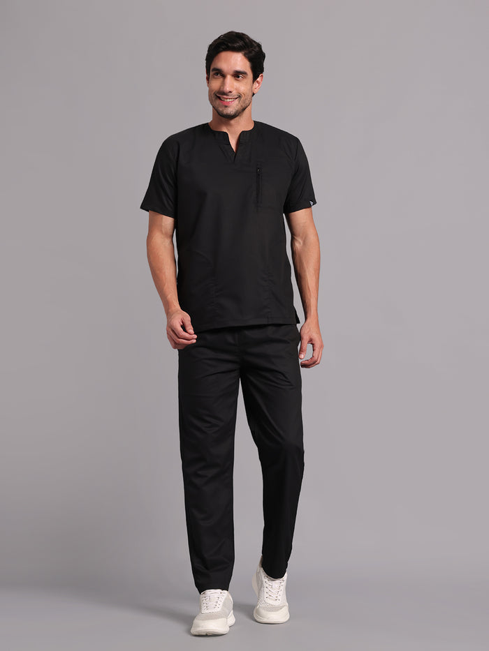 Move Lite Men Black (Neo Notch Neck) Scrub Set