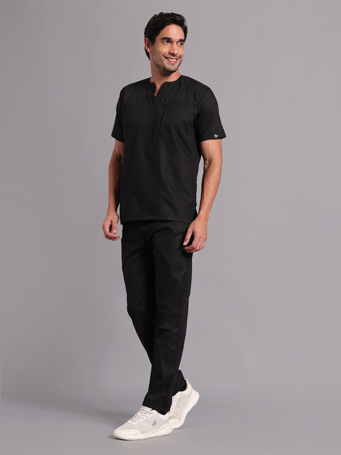 Move Lite Men Black (Neo Notch Neck) Scrub Set