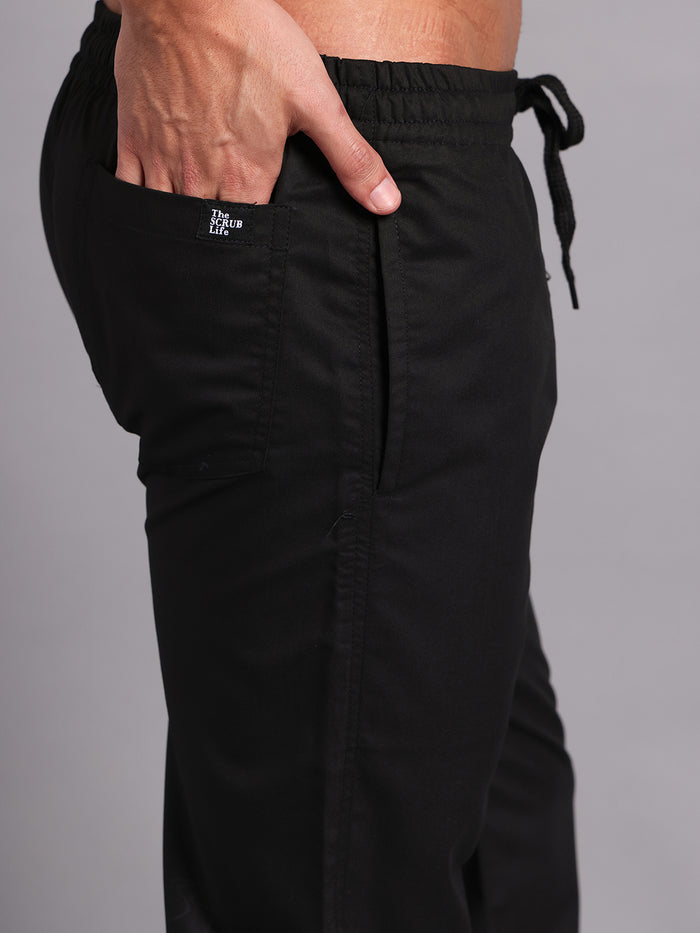 Move Lite Men Black (V Neck) Scrub Set