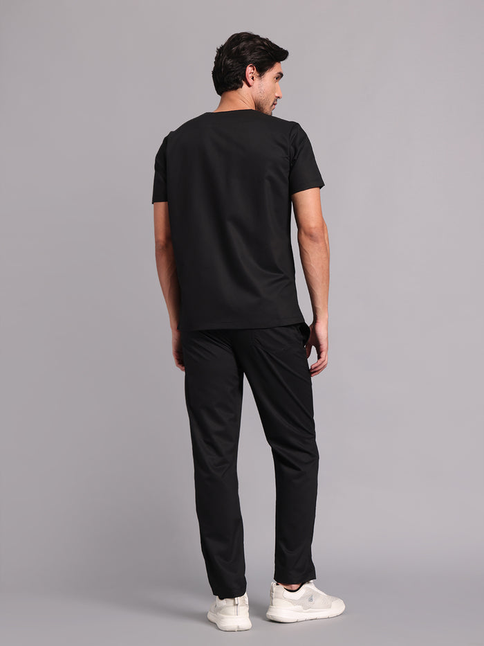 Move Lite Men Black (V Neck) Scrub Set