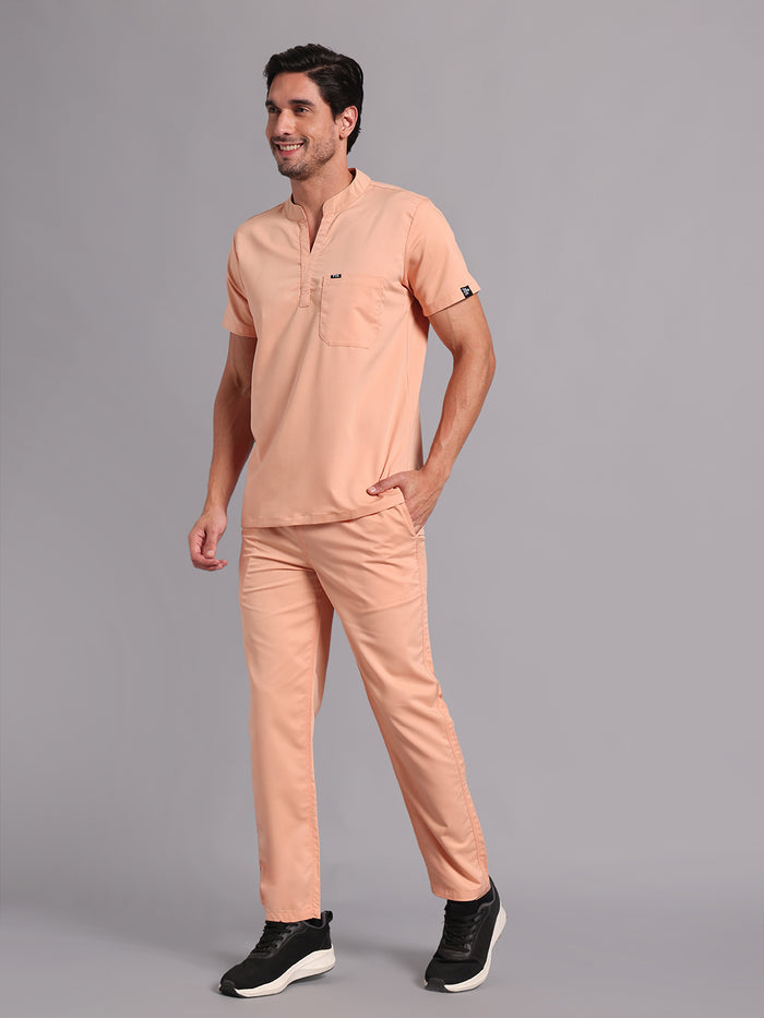 Move Lite Men Coral Mist (Mandarin Neck) Scrub Set