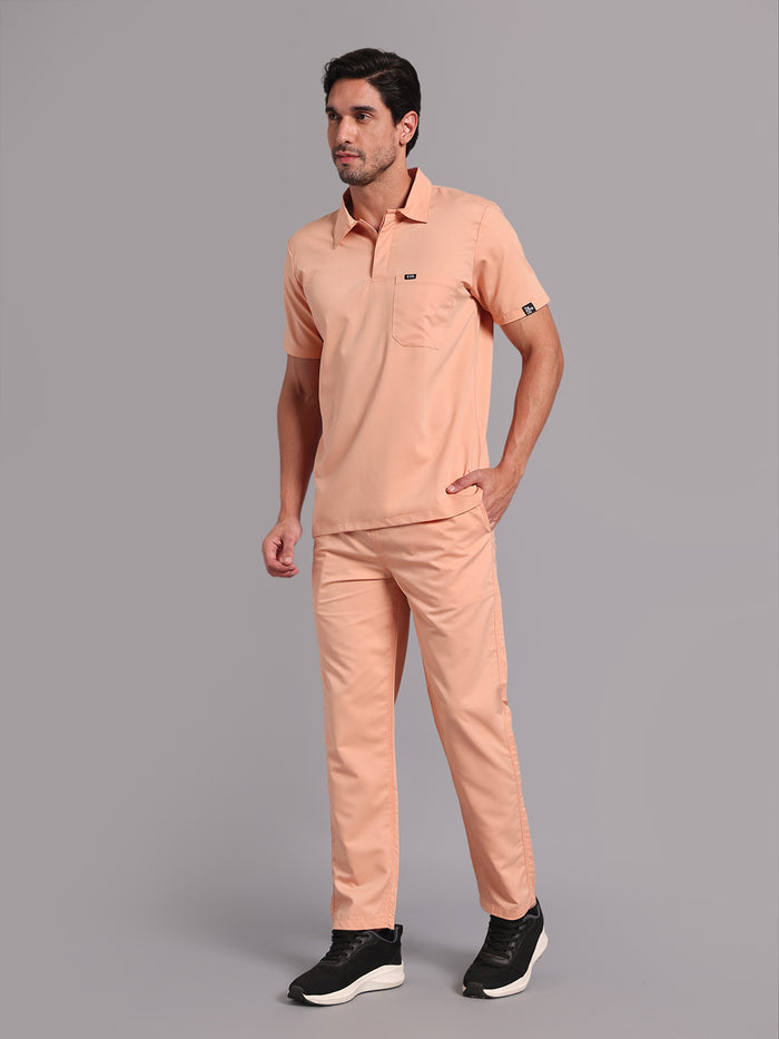 Move Lite Men Coral Mist (Polo Neck) Scrub Set