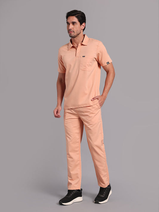 Move Lite Men Coral Mist (Polo Neck) Scrub Set