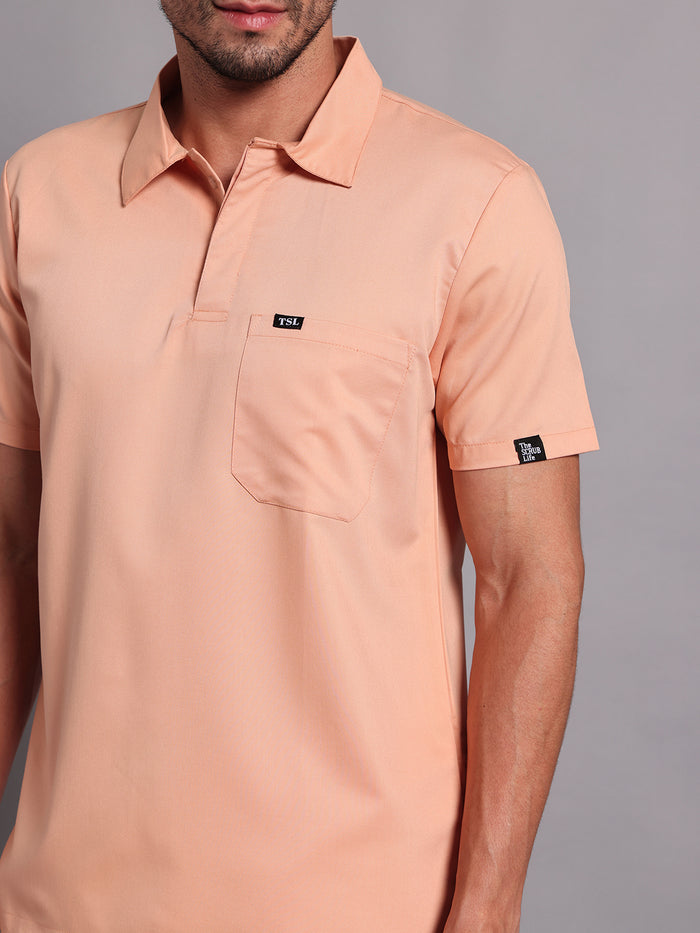 Move Lite Men Coral Mist (Polo Neck) Scrub Set