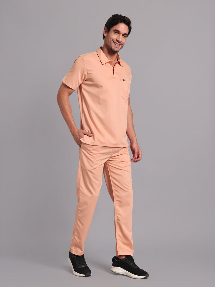 Move Lite Men Coral Mist (Polo Neck) Scrub Set