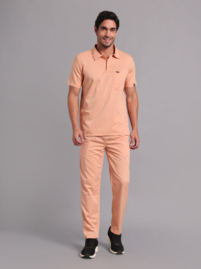 Move Lite Men Coral Mist (Polo Neck) Scrub Set