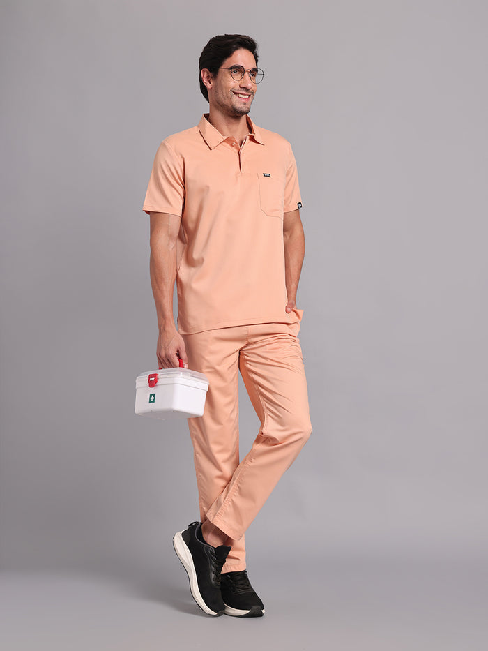 Move Lite Men Coral Mist (Polo Neck) Scrub Set