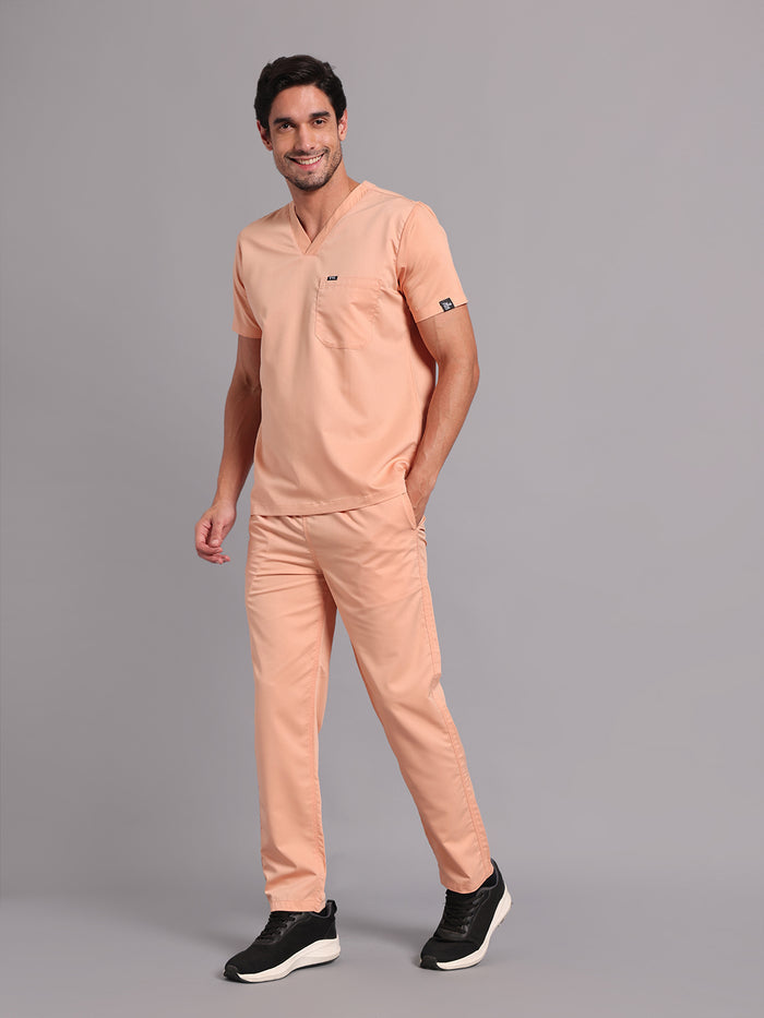 Move Lite Men Coral Mist (V Neck) Scrub Set
