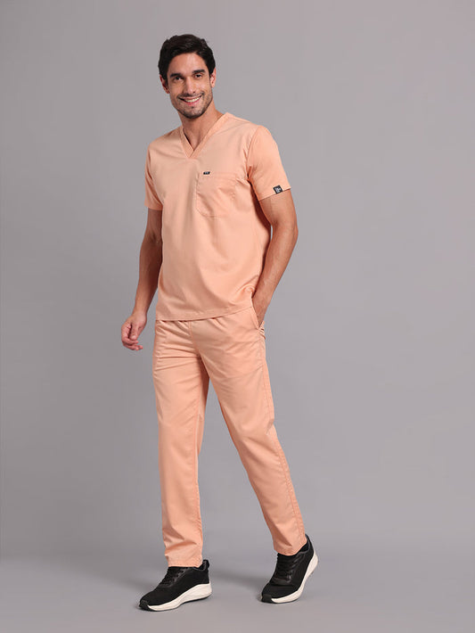 Move Lite Men Coral Mist (V Neck) Scrub Set