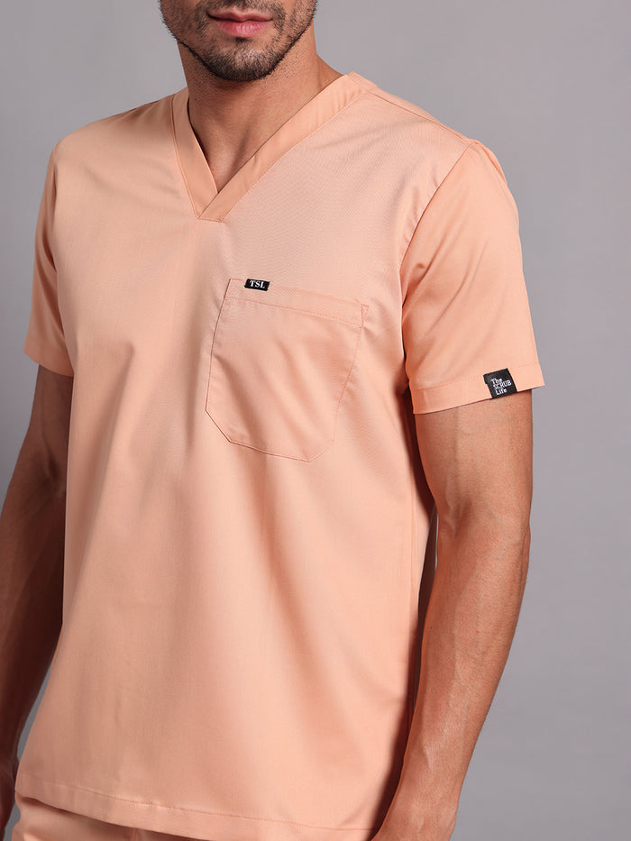 Move Lite Men Coral Mist (V Neck) Scrub Set